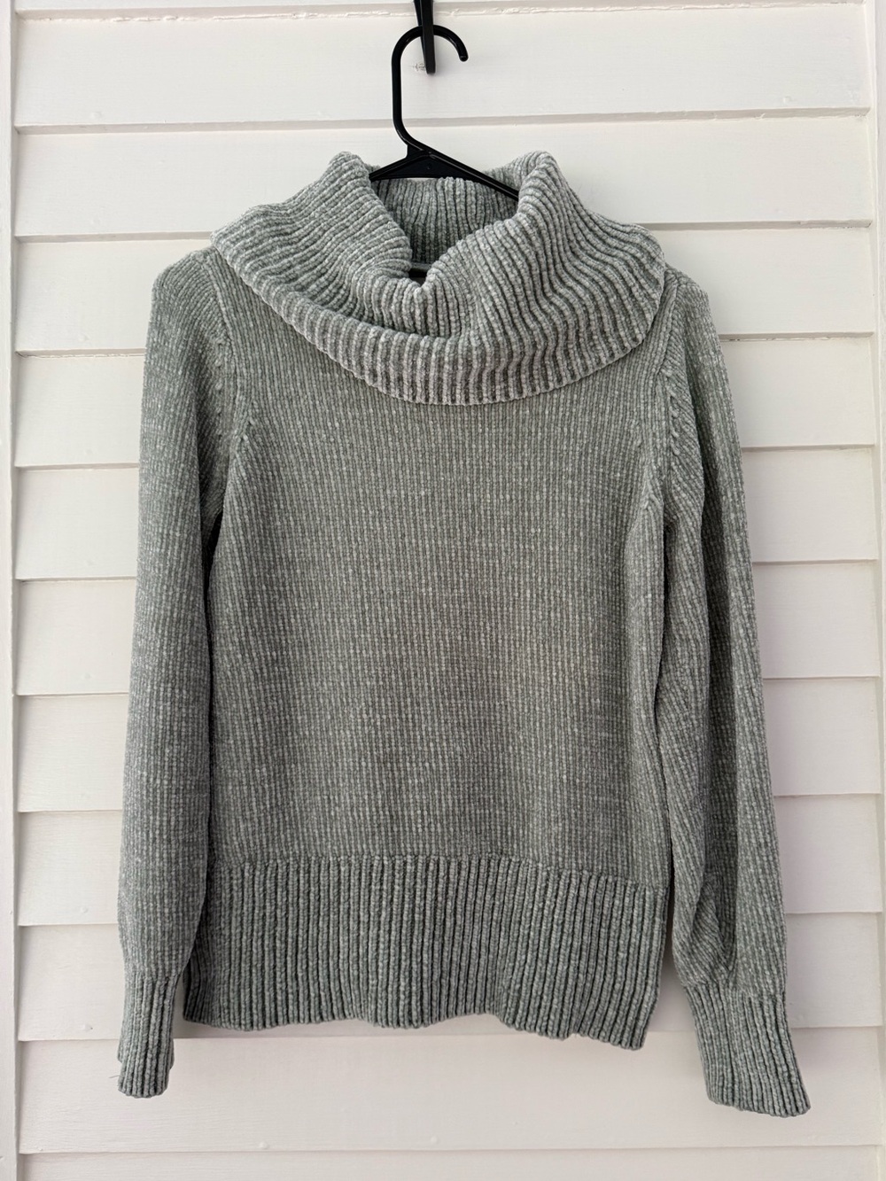 LOFT | Seafoam Green Chenille Cowl Neck Sweater Size XS